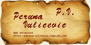 Peruna Vulićević vizit kartica